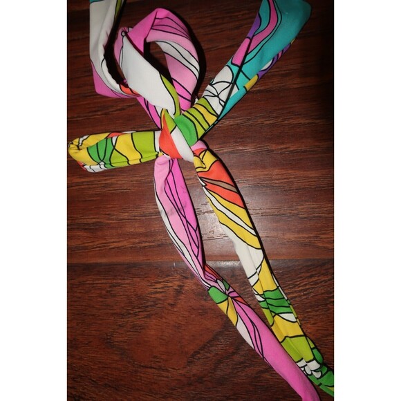 Trina Turk One Piece Swimsuit 12 14 Tropical Halter Top Kaleidoscope L XL Swim - Picture 4 of 10